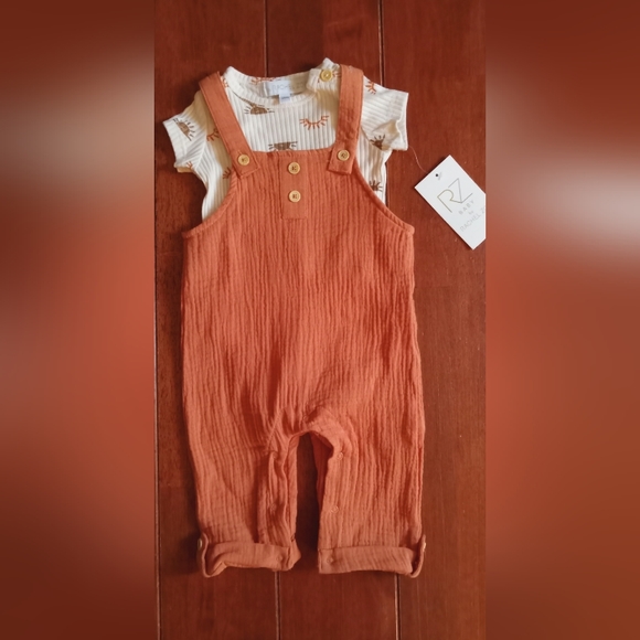 Nwt 3-6m Rachel Zoe overall set - Picture 2 of 7